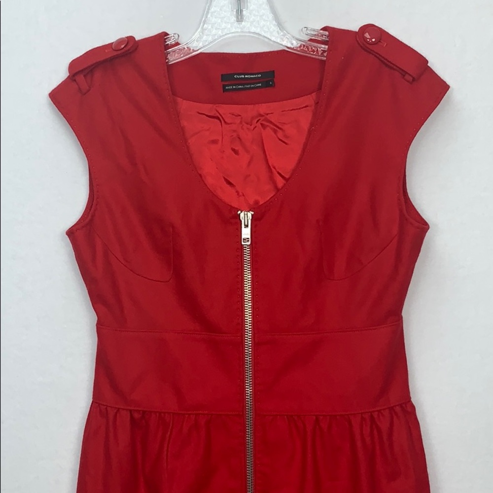 NWOT Club Monaco Red Zip Sheath Wool Dress Size 6 - Picture 3 of 12